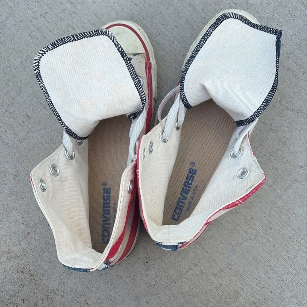 Converse All Star American Flag High Top Sneakers – Made in USA – Youth Size 4.5